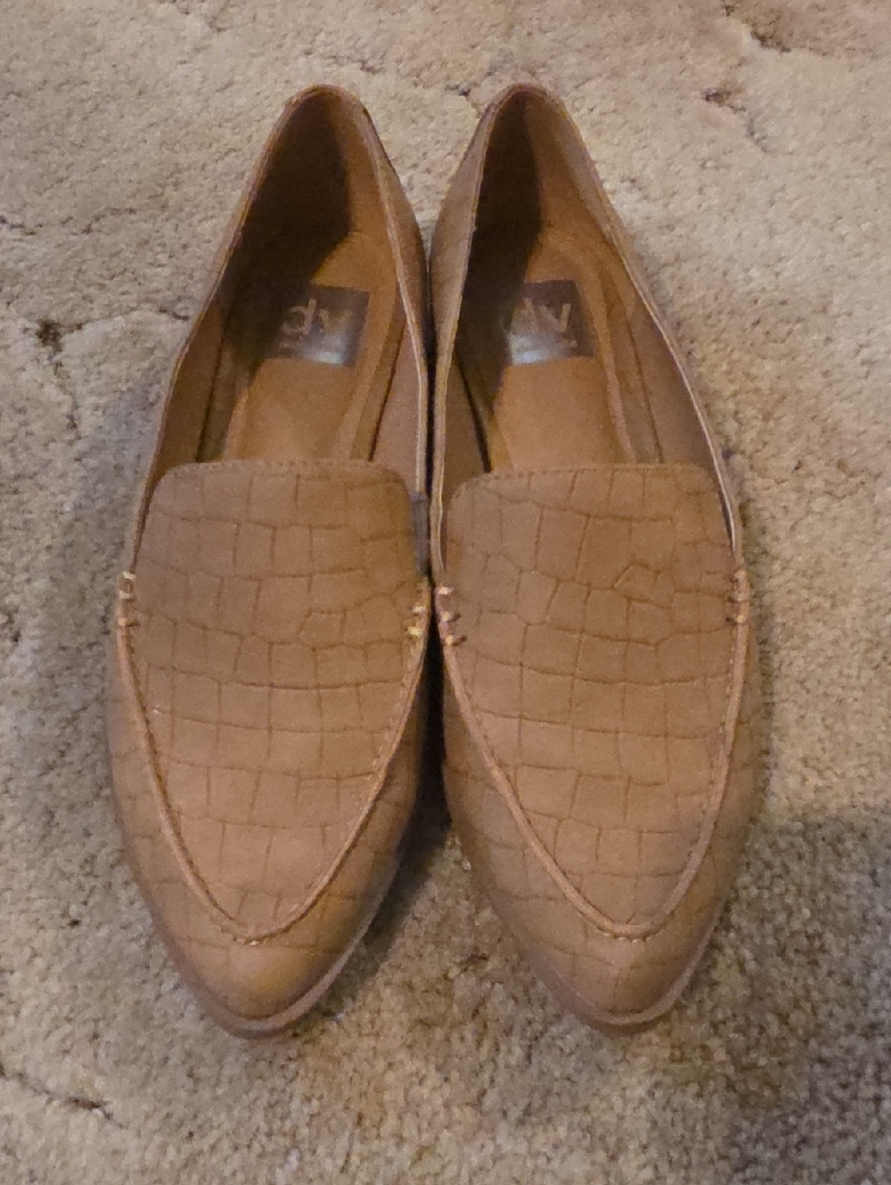 DV by Dolce Vita Croc-Embossed Loafers in Brown